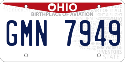 OH license plate GMN7949