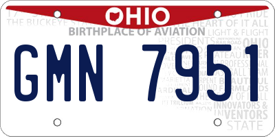 OH license plate GMN7951