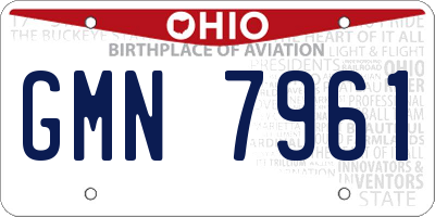 OH license plate GMN7961