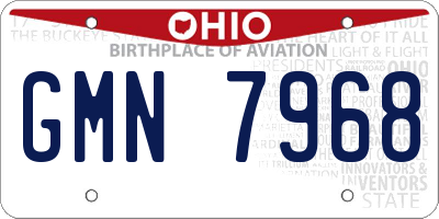 OH license plate GMN7968