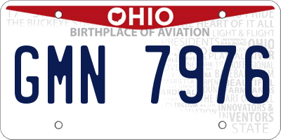 OH license plate GMN7976