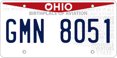 OH license plate GMN8051