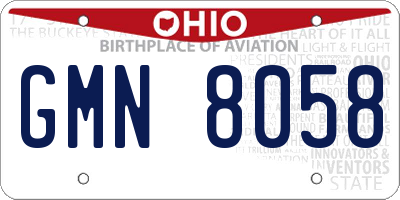 OH license plate GMN8058