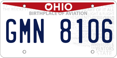 OH license plate GMN8106