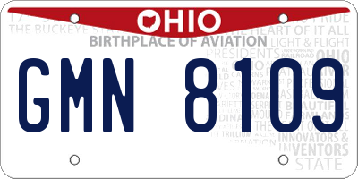 OH license plate GMN8109