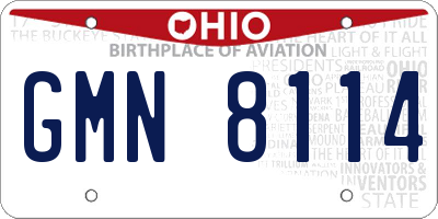 OH license plate GMN8114