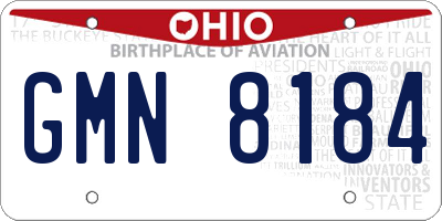 OH license plate GMN8184