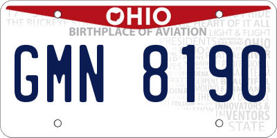 OH license plate GMN8190