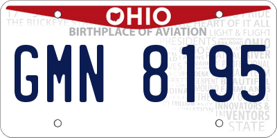 OH license plate GMN8195