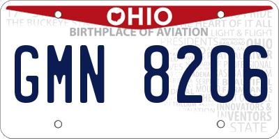 OH license plate GMN8206