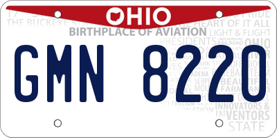 OH license plate GMN8220