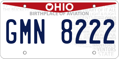 OH license plate GMN8222