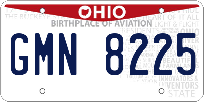 OH license plate GMN8225
