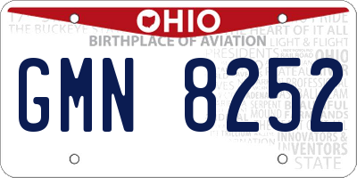 OH license plate GMN8252