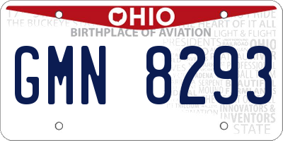 OH license plate GMN8293