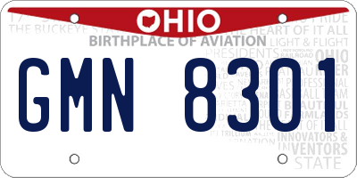 OH license plate GMN8301
