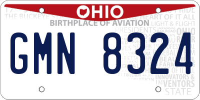 OH license plate GMN8324