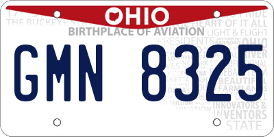 OH license plate GMN8325