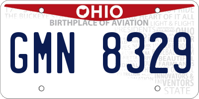 OH license plate GMN8329