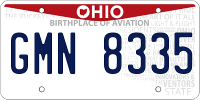 OH license plate GMN8335