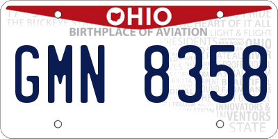 OH license plate GMN8358
