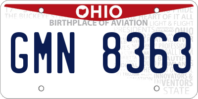 OH license plate GMN8363