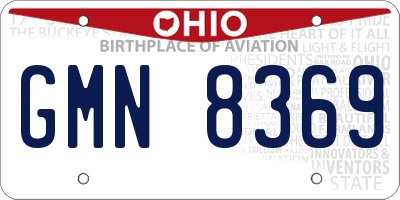 OH license plate GMN8369
