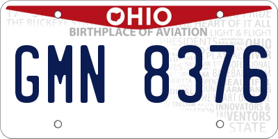 OH license plate GMN8376