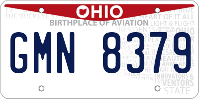 OH license plate GMN8379