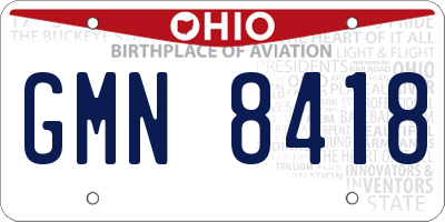 OH license plate GMN8418
