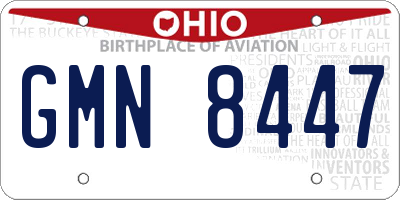 OH license plate GMN8447