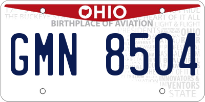 OH license plate GMN8504