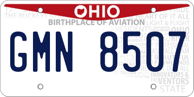 OH license plate GMN8507