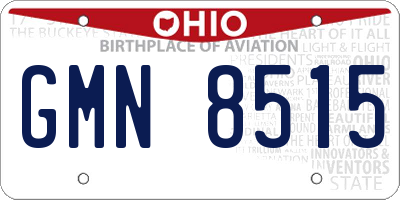 OH license plate GMN8515