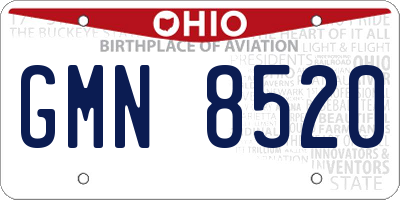 OH license plate GMN8520