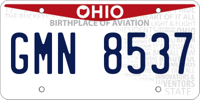 OH license plate GMN8537