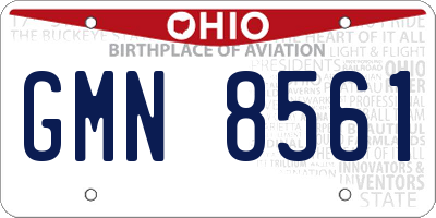 OH license plate GMN8561
