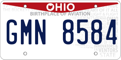 OH license plate GMN8584
