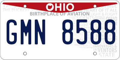 OH license plate GMN8588