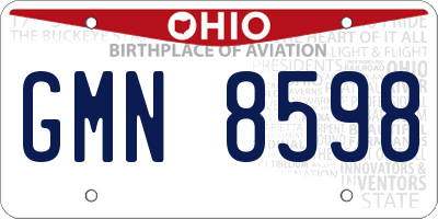 OH license plate GMN8598