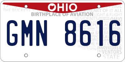 OH license plate GMN8616
