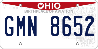 OH license plate GMN8652