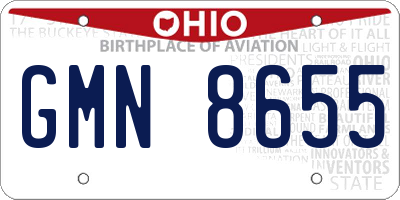 OH license plate GMN8655