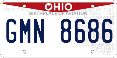 OH license plate GMN8686