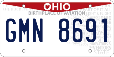 OH license plate GMN8691