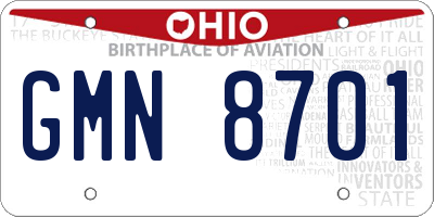 OH license plate GMN8701