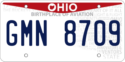 OH license plate GMN8709