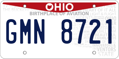 OH license plate GMN8721