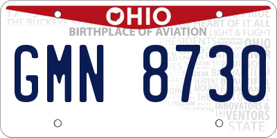 OH license plate GMN8730