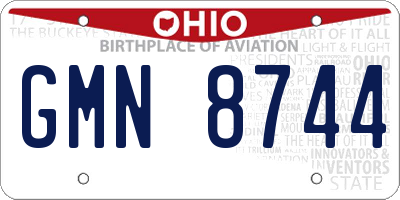 OH license plate GMN8744